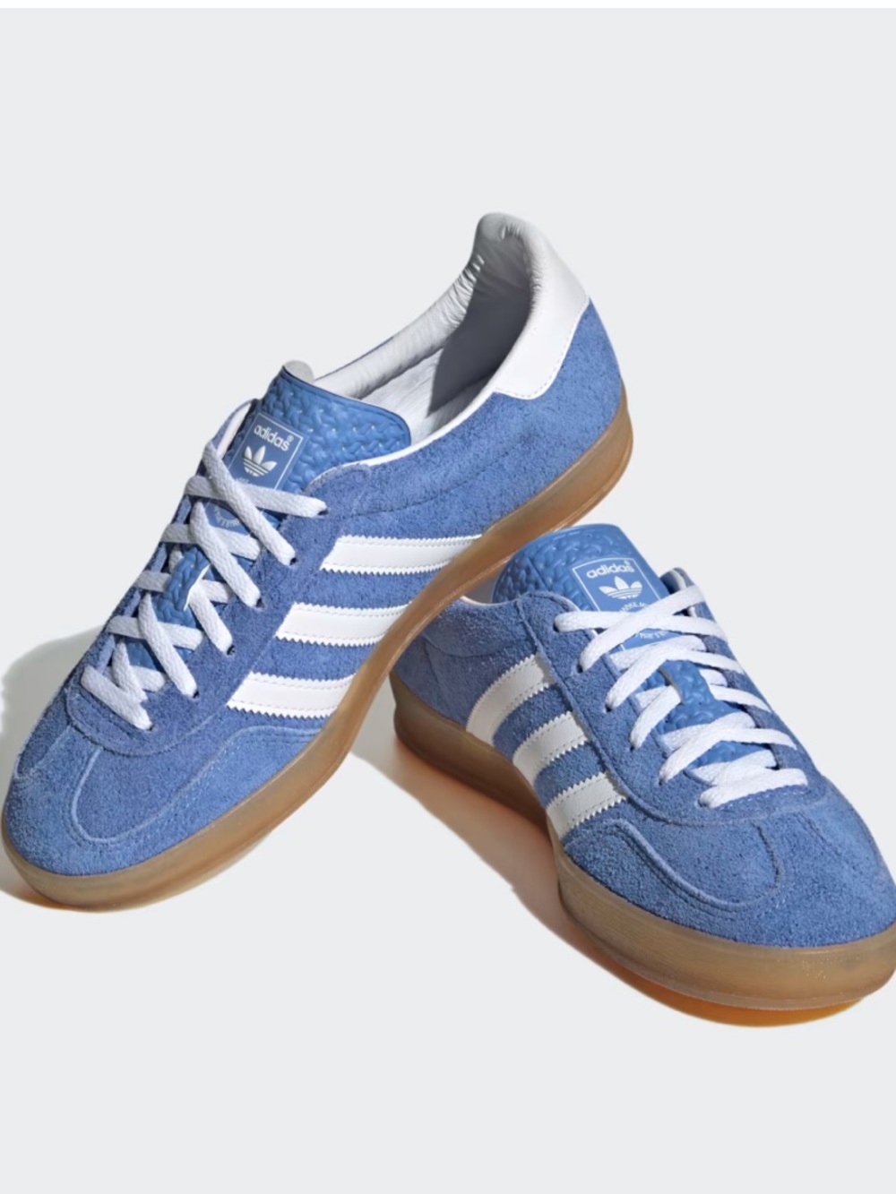 Adidas Gazelle Indoor shoes Blue Fusion Cloud White colorway 9.5 sneakers suede